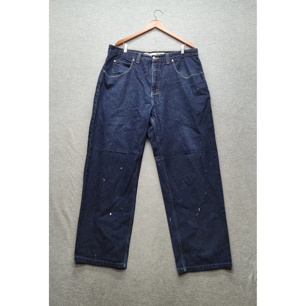 VINTAGE Anchor Blue Men Jeans 38X32 Denim Big Baggy Grunge Skater Y2K READ